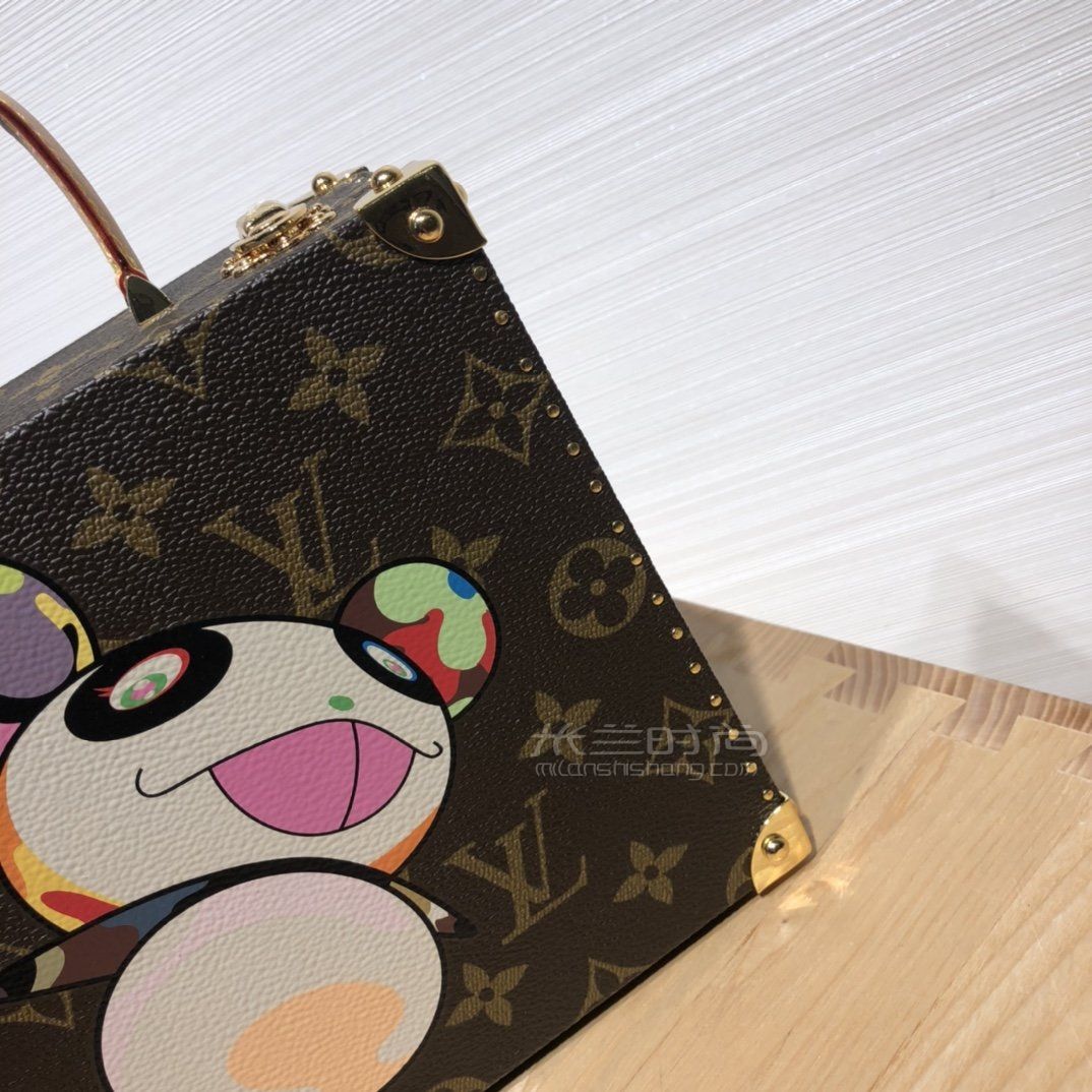 lv村上隆彩绘系列路易威登限量花人熊猫珠宝箱盒子价格尺寸上身图