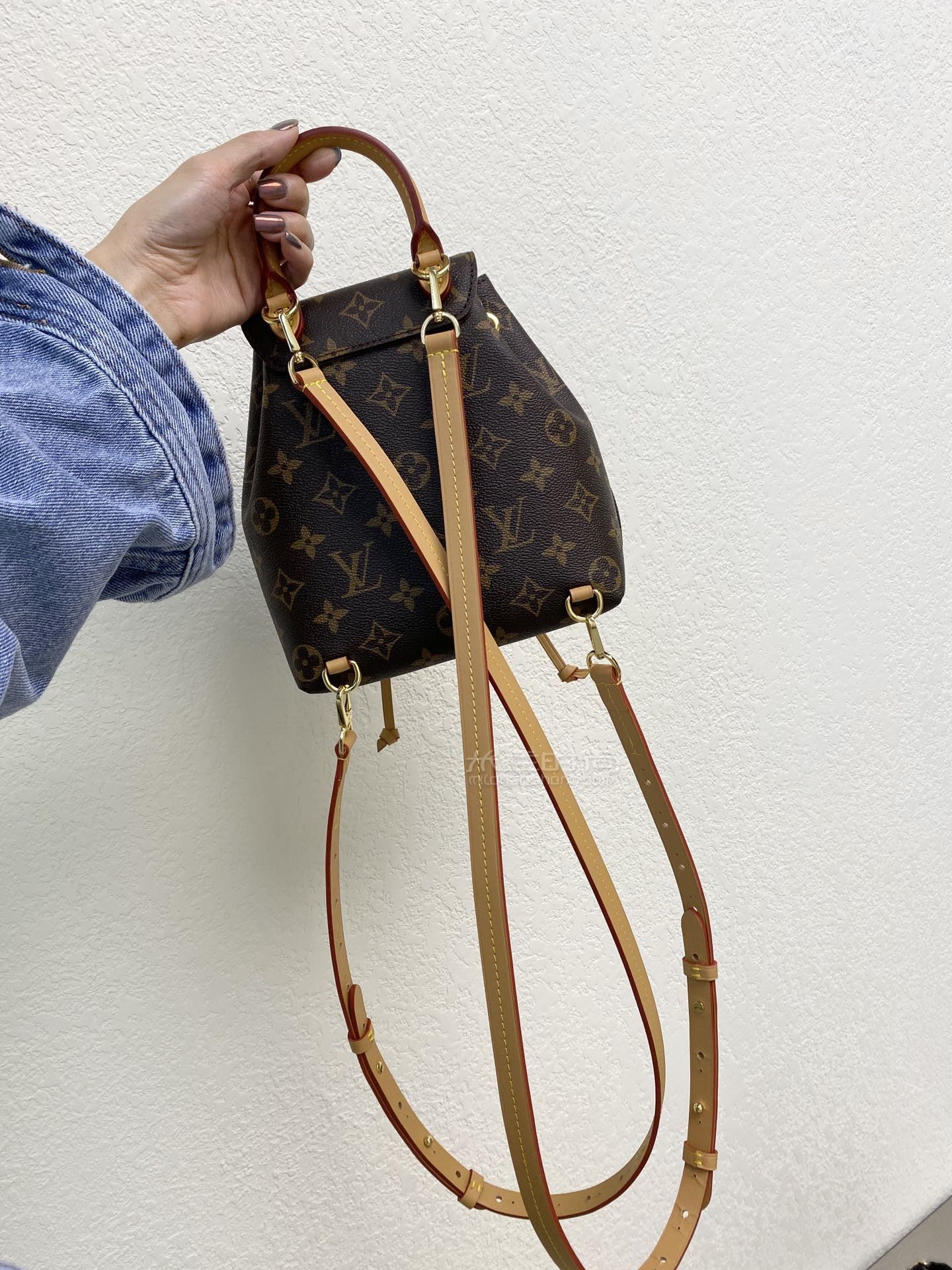 lv双肩包路易威登lv20年新款迷你双肩包老花斜挎手提女包m45502尺寸