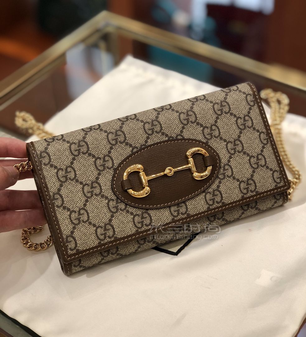 gucci古奇女士马衔扣1955系列手拿包单肩斜挎链条包621888图片-价格