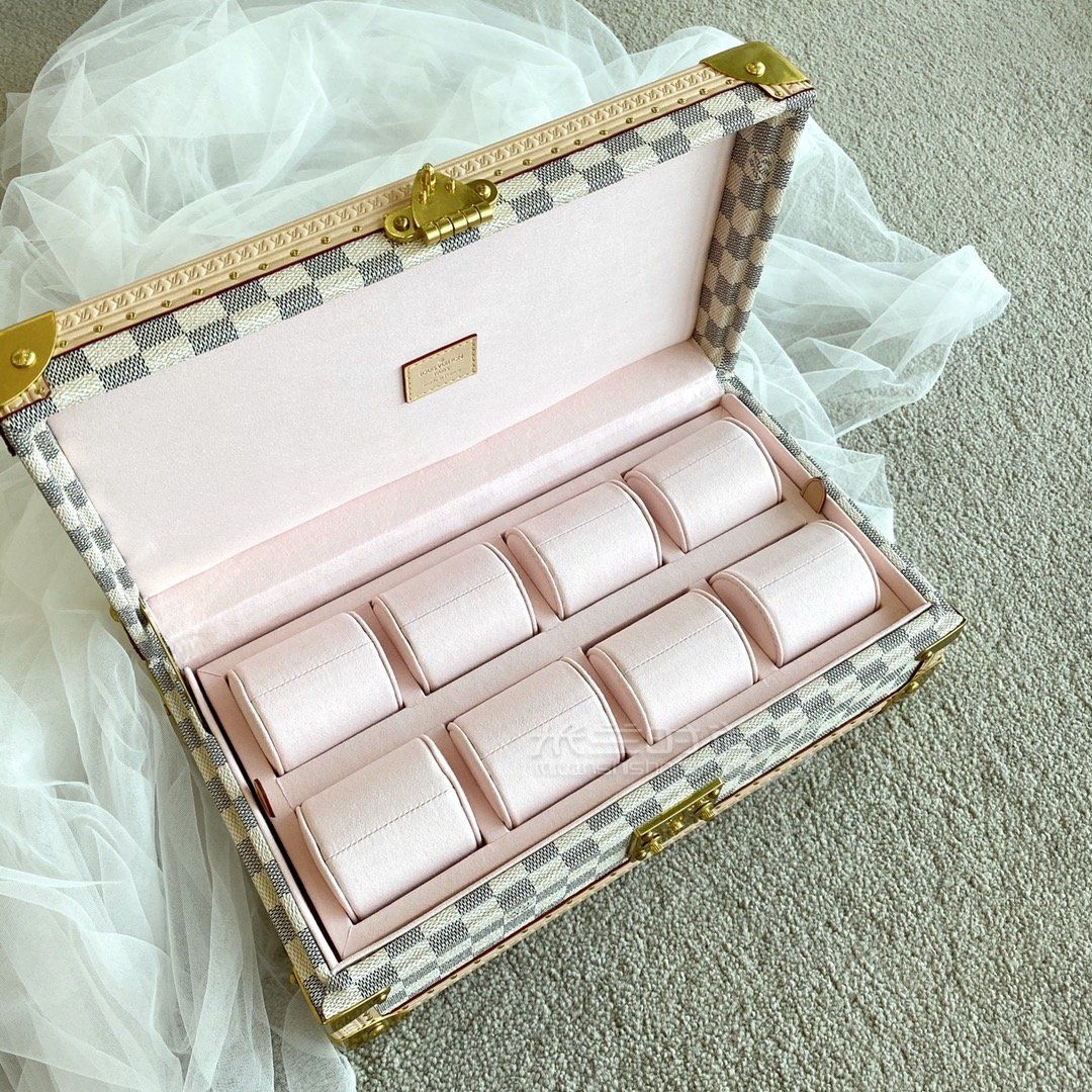 【lv白色棋盘格表盒】男士女士手表首饰收纳盒图片_真假_价格