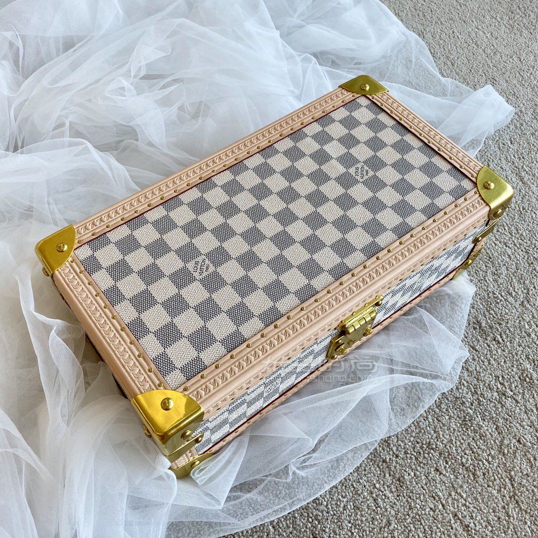 【lv白色棋盘格表盒】男士女士手表首饰收纳盒图片_真假_价格