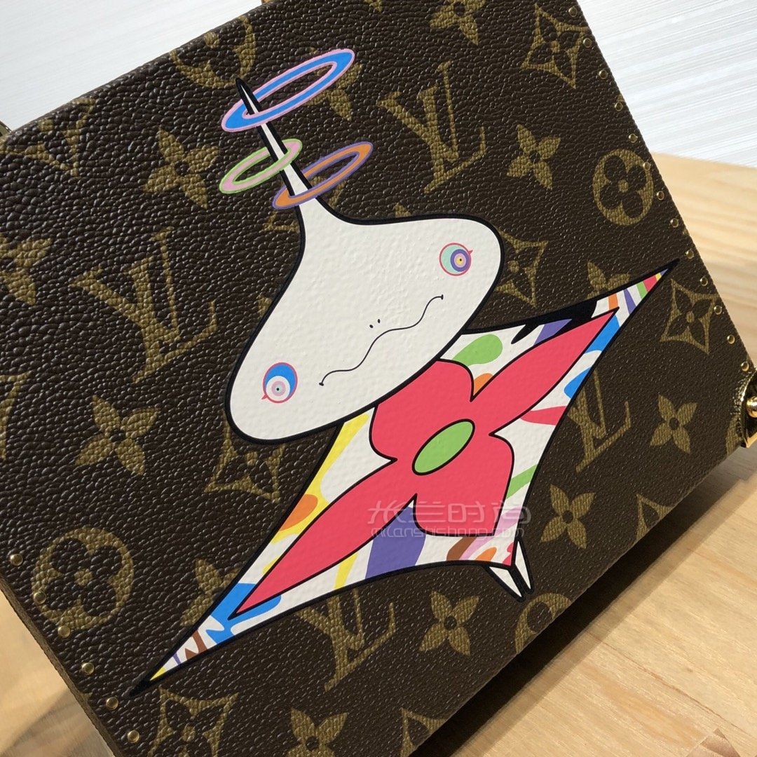 lv村上隆彩绘系列路易威登限量花人熊猫珠宝箱盒子图片真假价格