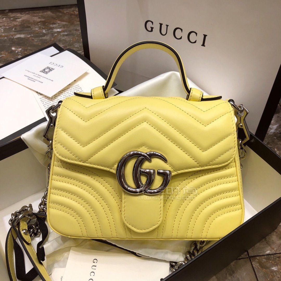 gucci古驰ggmarmont黑色女士挎包547260香蕉牛奶黄图片-价格多少钱