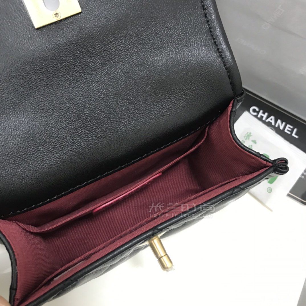 【香奈儿豆腐包】chanel 20秋冬羊皮复古包 mini金币黑色豆腐包