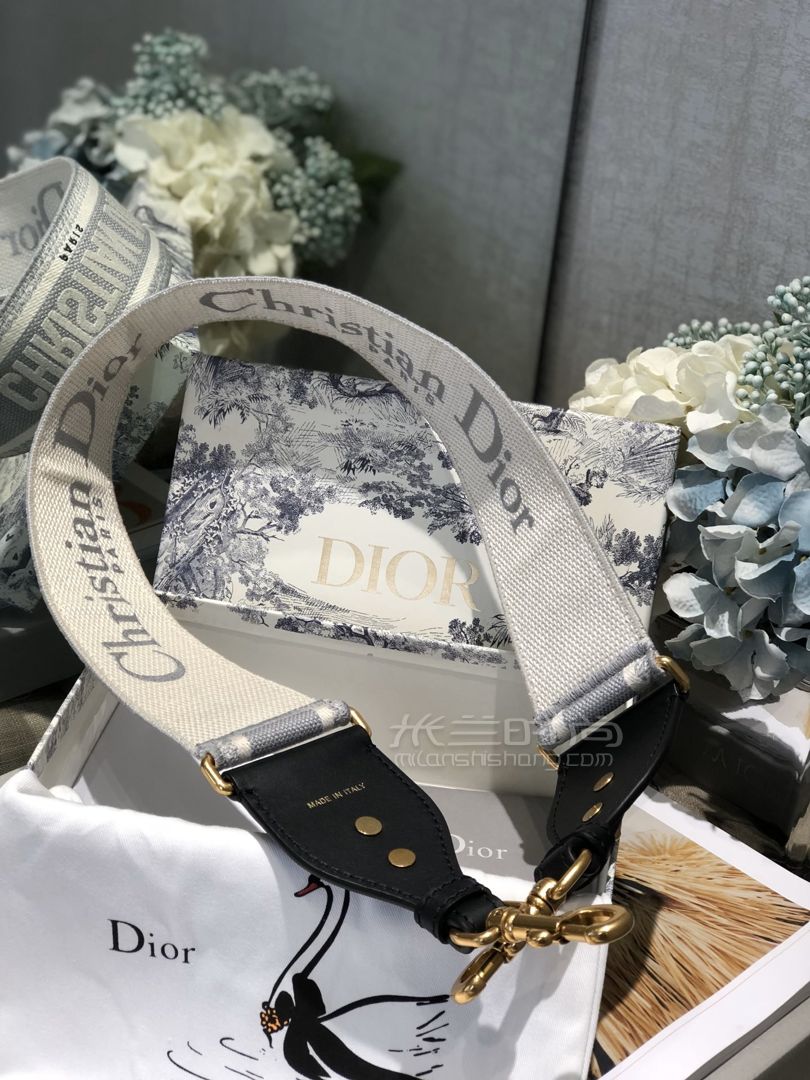 迪奥复古肩带lady岩石灰宽肩带