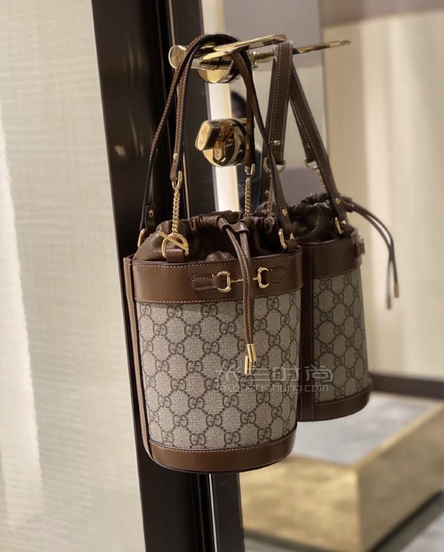 gucci古驰女包帆布老花水桶包斜挎包2020秋冬新款637115真假-尺寸_23