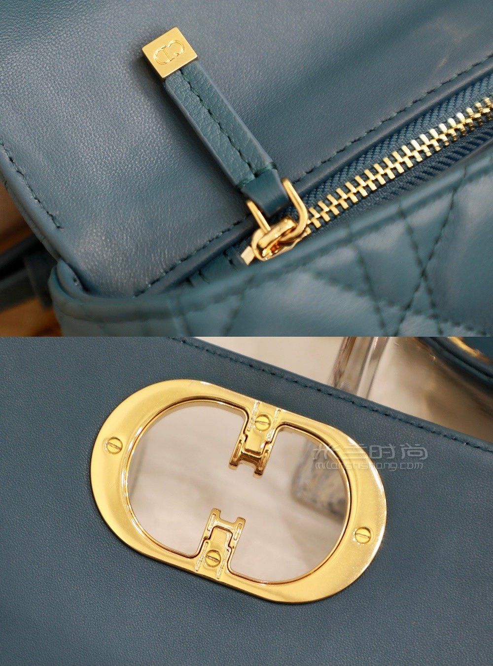 【dior caro链条包】链袋翻盖包 湖水蓝小牛皮小号手袋_米兰时尚包包