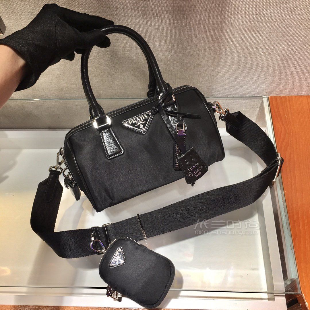 普拉达Prada 1BA846波土顿三合一Prada hyper leaves枕头包-正品