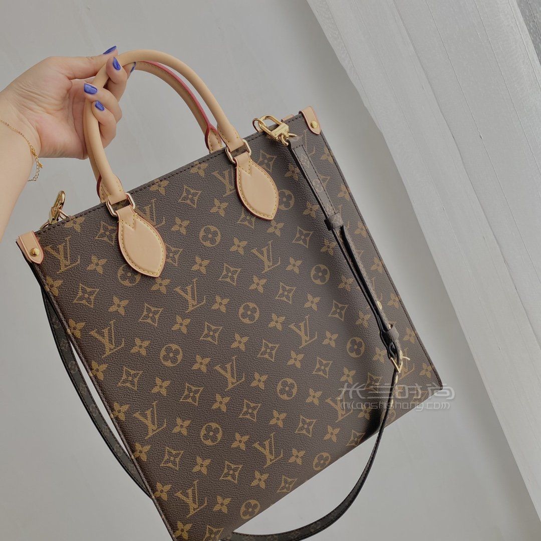 lv大号风琴包 路易威登手提袋 中古老花帆布手袋m45841_1