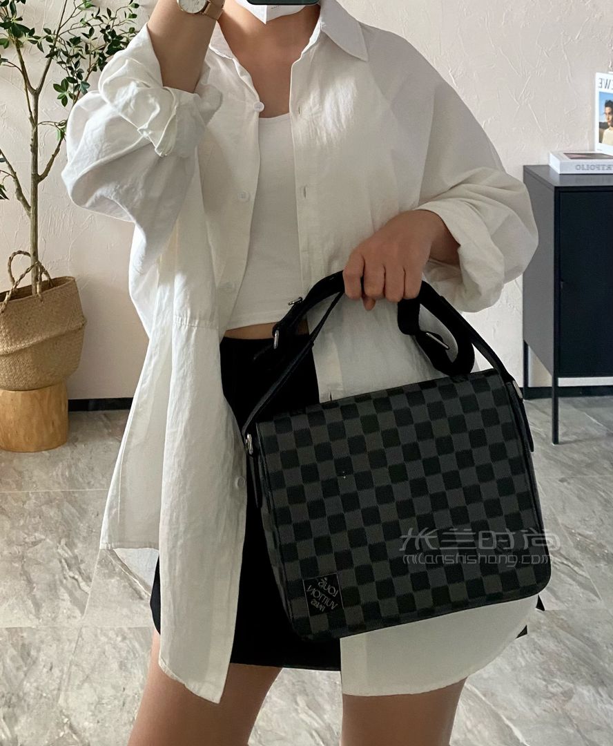 lv路易威登男士邮差包 lv男包district棋盘格斜挎包n42710_17