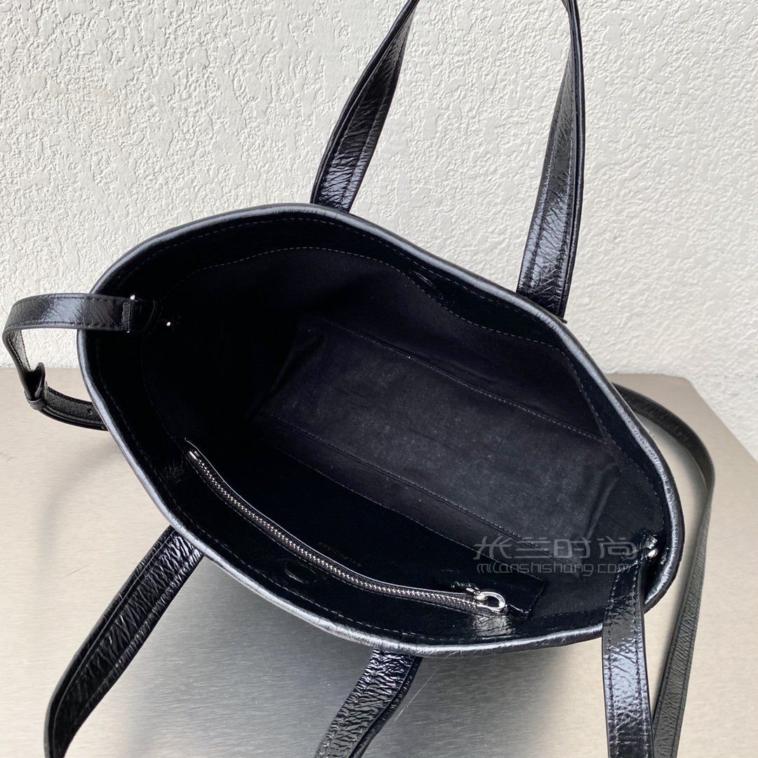 balenciaga bb全皮购物袋小号全黑 横版_5
