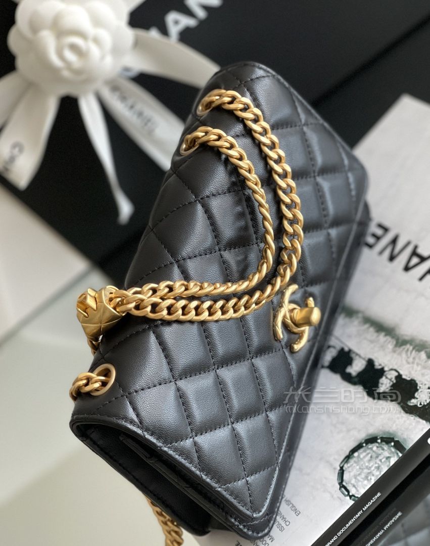 CHANEL 22款WOC链条包小金柱调节链秋冬新款黑色经典款_米兰时尚包包网