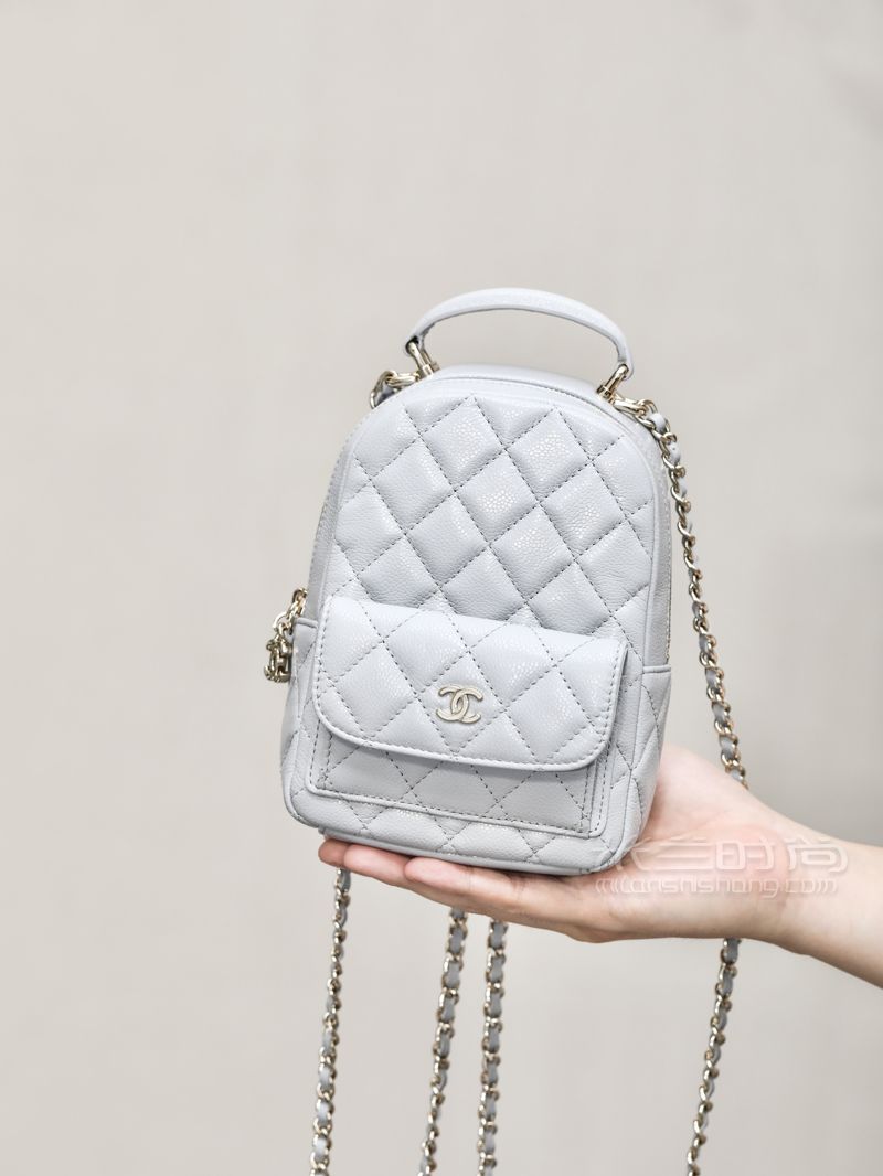 chanel 24C mini backpack小背包原厂haas小牛皮灰色_米兰时尚包包网