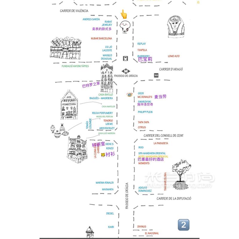西班牙巴塞罗那感恩大道买买买奢侈品店地图！全攻略_购物地 (2)