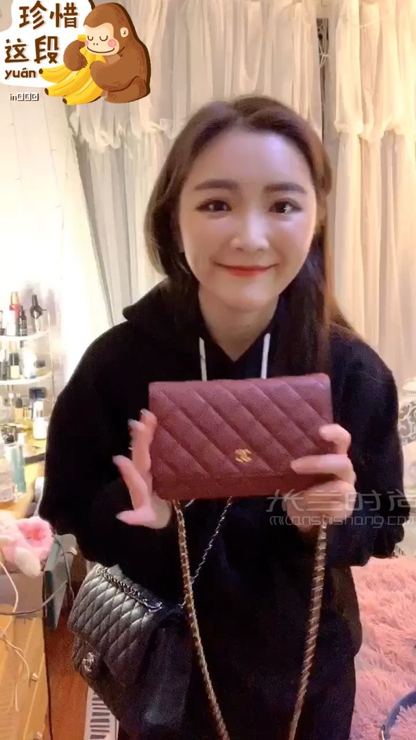 【驰讲woc发财包1】实物香奈儿 Chanel woc mini对比CF中号_单肩包