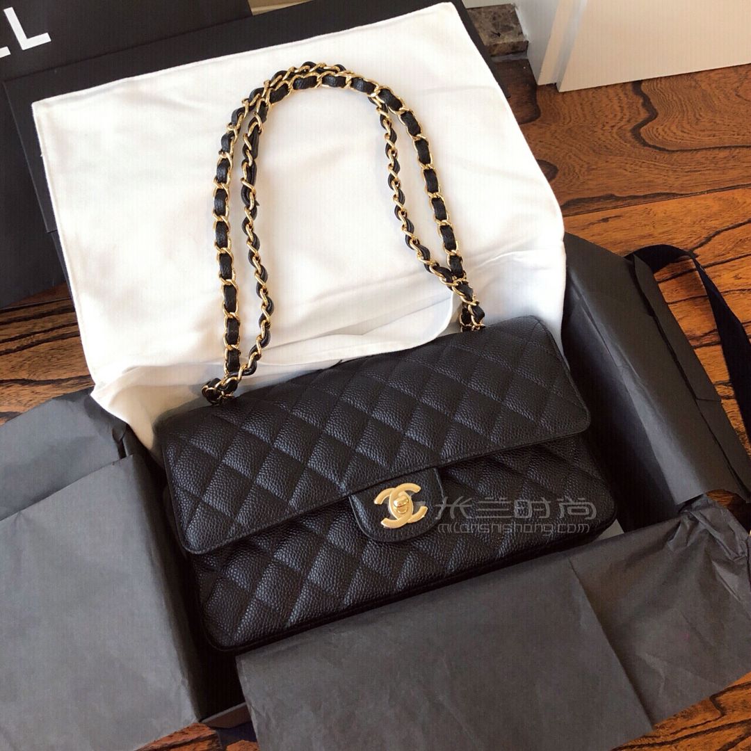 Chanel cf 中号 牛皮荔枝纹 2018新年第一包 (6)