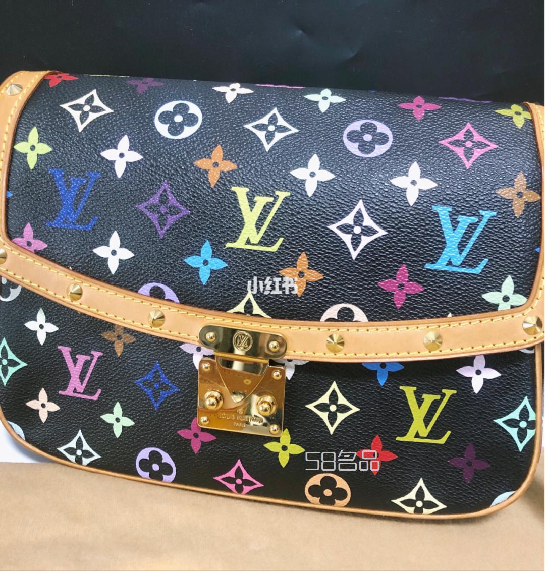 中古包推荐LV村上隆绝版黑白三彩邮差包,lv speedy 序列号_18