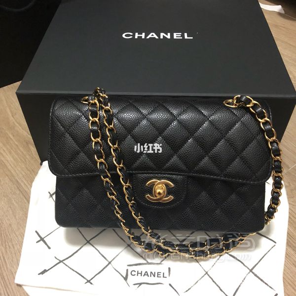 生日礼物 香奈儿cf Chanel cf 小号 黑金牛_2