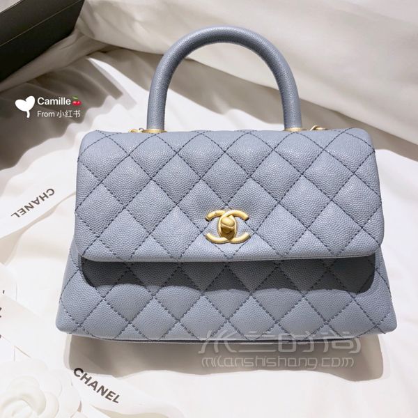 Chanel coco handle 雾霾蓝 小号 2019春夏 荔枝牛皮_6