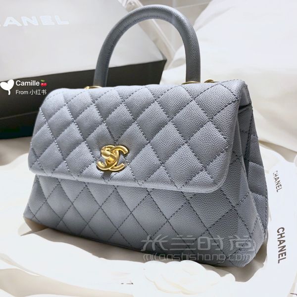 Chanel coco handle 雾霾蓝 小号 2019春夏 荔枝牛皮_3