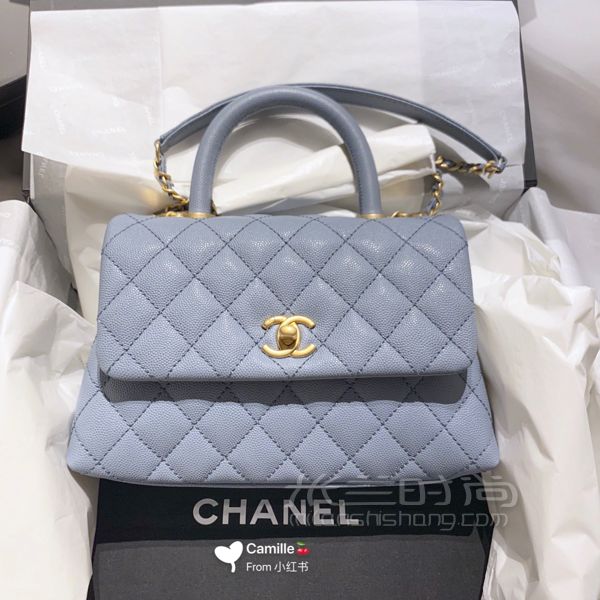 Chanel coco handle 雾霾蓝 小号 2019春夏 荔枝牛皮_7