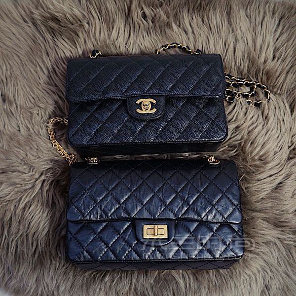 Chanel CF 和 2.55 小号黑金对比_1
