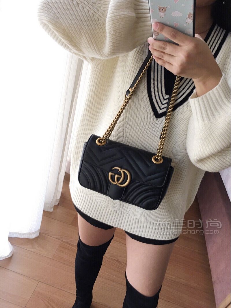 Gucci Marmont mini 上身图片 接之前这个Gucci包篇答应大家的上身图片来了_5