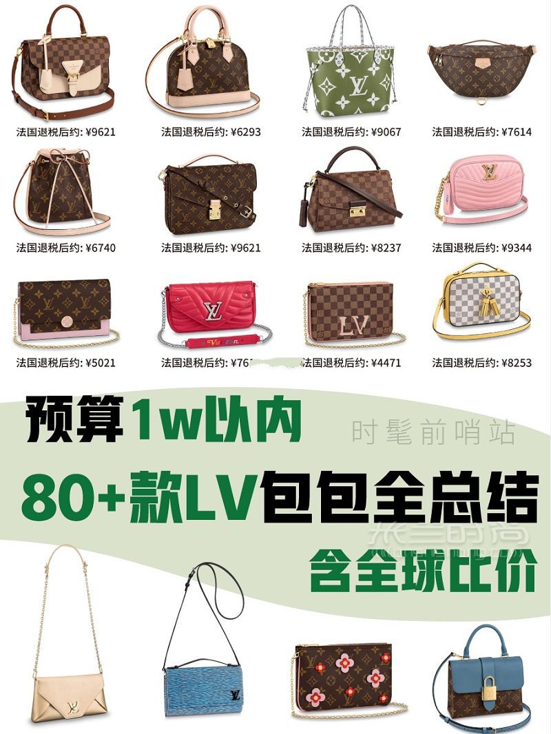 预算1w以内路易威登 Louis Vuitton LV包包全球价格对比_1