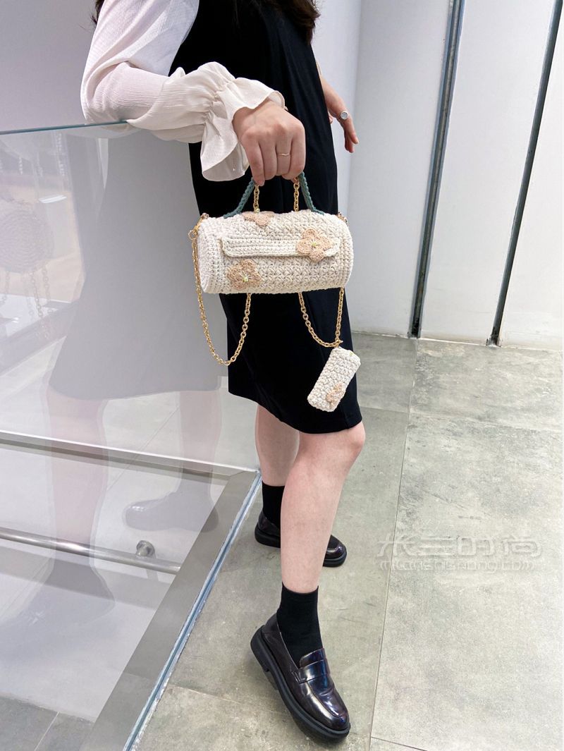 少女心炸裂的手工编织水桶包_7