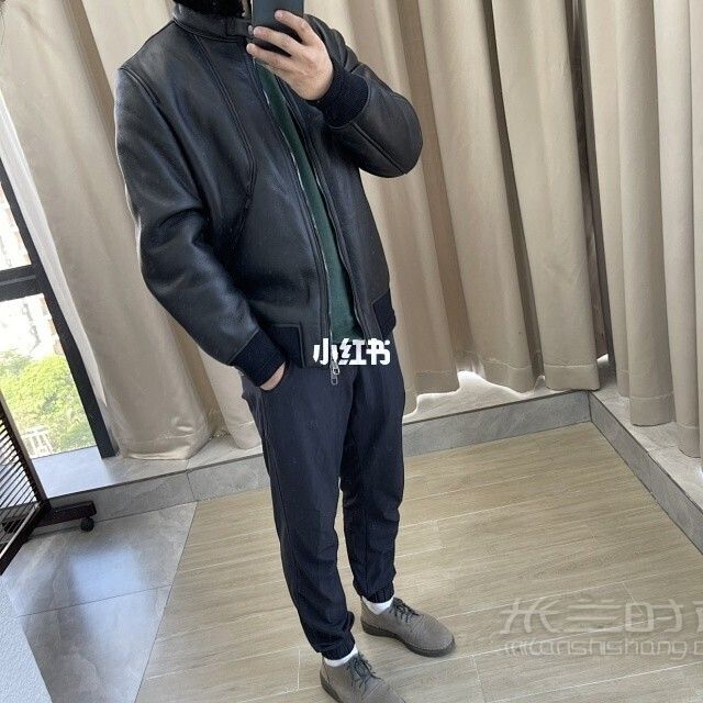 杰尼亚山羊皮 羊羔毛穿搭_3