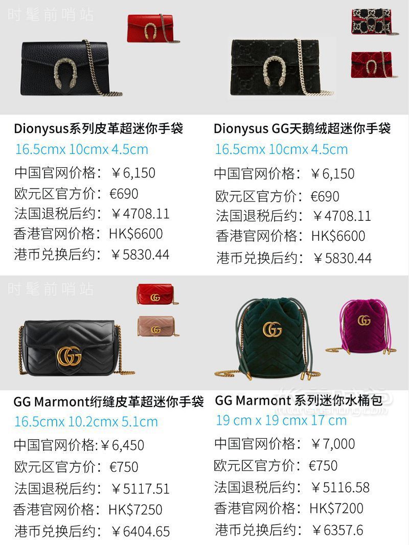 1w以内92款Gucci包包大总结+古奇包全球比价 GUCCI 古驰_3