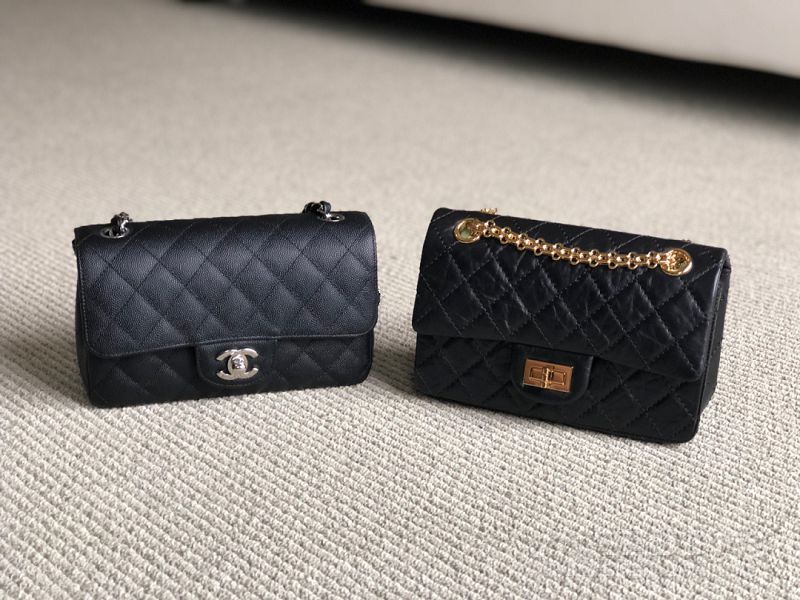 Chanel CF Mini 和chanel 2.55 Mini对比图 上身图_1