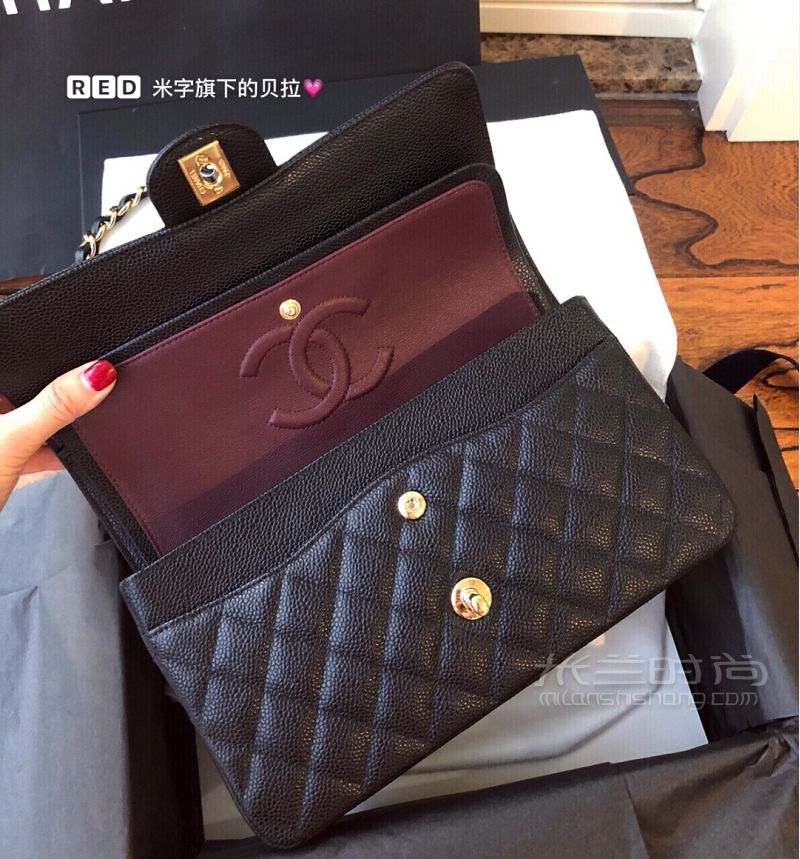 Chanel cf 中号 牛皮荔枝纹_7