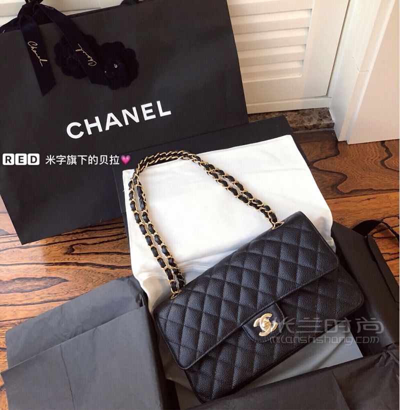 Chanel cf 中号 牛皮荔枝纹_5