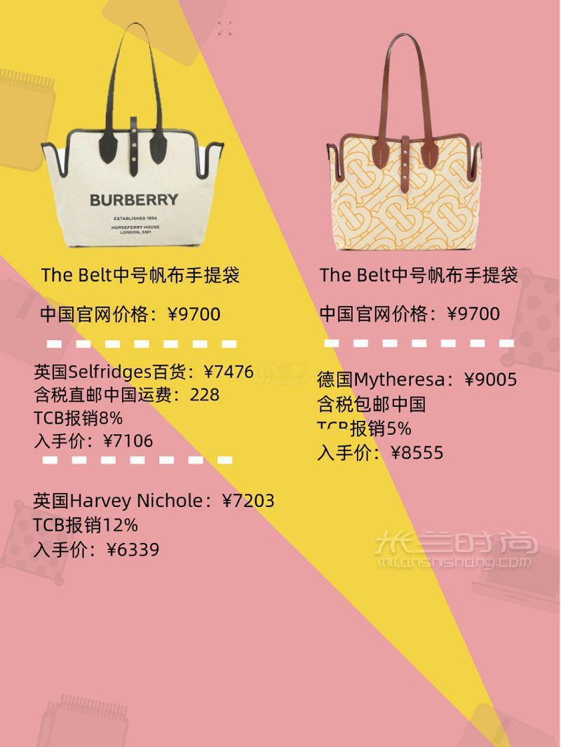 Burberry帆布包最强折扣货源 博柏利包税直邮海淘_5