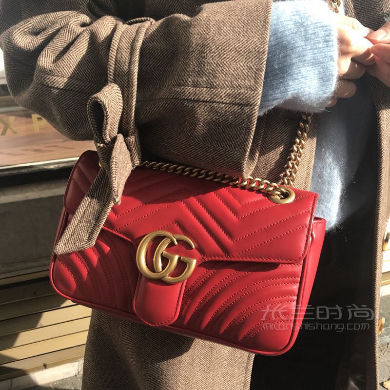 Gucci marmont红色中号 自古红金最摄魂 法国自由行热门攻略_1